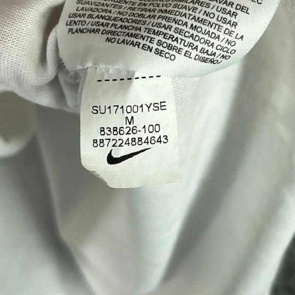 Nike Boys Fly With Us Dri-fit Shirt Medium White Tee Youth Basketball Sports - Picture 5 of 8